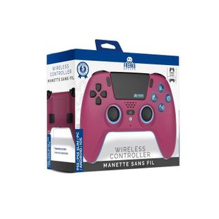 Manette de jeu - TRADE INVADERS - PS5 LED - Cherry Red - 1000 mAh - Joysticks à effet Hall