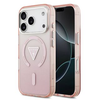 Coque Guess IML Gradient Triangle Logo MagSafe pour iPhone 17 Pro - Pink