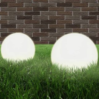 Lampe à LED - vidaXL - Sphérique - 2 pcs - 25 cm - Blanc - Extérieur