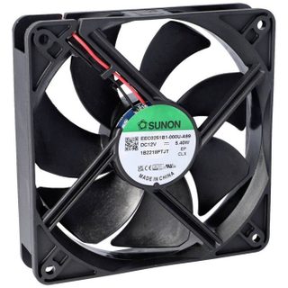 Sunon Ventilateur axial DC - SUNON - 120x120x25 mm - 12V DC - 158 m3/h - 40 5 dBA - Roulement à billes - 2700 rot/min