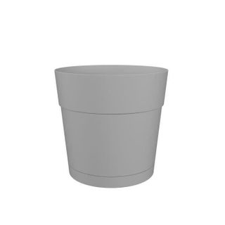 Pot de fleur avec réserve deau CAPRI LARGE - Plastique - Gris clair - Rond - 39 1 x 39 1 x 37 cm - ARTEVASI