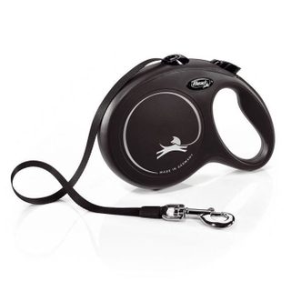 Flexi New Classic Laisse sangle - L: 8 m - Noir - Pour chien