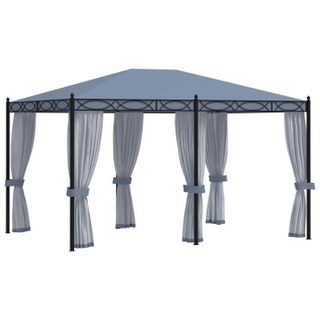 vidaXL Tonnelle avec Moustiquaire Chapiteau de Jardin Tente de Réception de Patio Pavillon dExtérieur Belvédère de Terrasse 48057