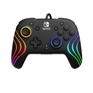 Manette filaire PDP Afterglow Wave Dark Switch avec éclairage RGB