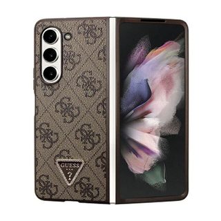 Étui Guess en cuir 4G marron strass pour Samsung Galaxy Z Fold5