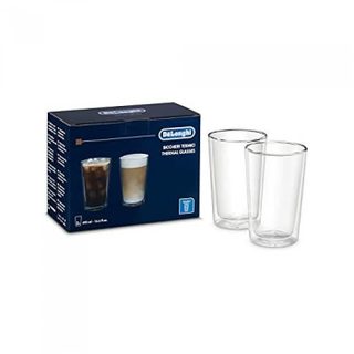 Lot de 2 verres thermiques en verre borosilicate à double paroi - DeLonghi - 500 ml - Blanc - Mixte