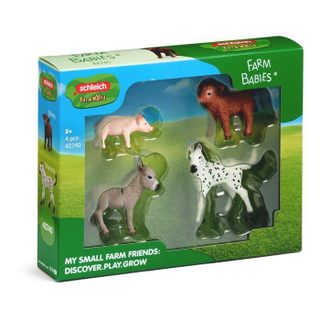 Set de figurines - SCHLEICH - 42740 - Premiers Bébés de la Ferme - Farm World - 4 pièces - Dès 3 ans