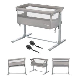 BEBECONFORT Zina Berceau Pliable Bebe & Cododo 0-6 m (0-9 kg) 5 Positions de Hauteur Réglables Matelas Inclinable Mineral Grey