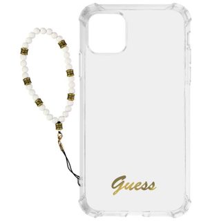 Coque de protection - Guess - iPhone 12 Pro Max - Transparent - Bracelet à perles - Chic