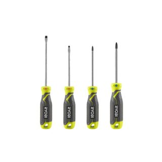 Jeu de 4 tournevis magnétiques RYOBI - RHSDS4PC - PH1 PH2 SL4 SL55 - poignées ergonomiques antidérapantes