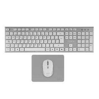 Combo Sans Fil 3en1 - TACENS - ZENITH - Clavier Espagnol - Souris Optique 3200 DPI - Blanc
