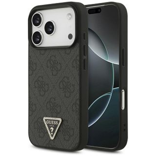 Coque Guess Leather 4G Triangle Strass MagSafe pour iPhone 17 Pro Max - Black