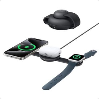 Anker MagGo Station de recharge sans fil 3-en-1 compatible MagSafe chargeur induction certifié Qi2 MagGo 15 W chargeur de voyage