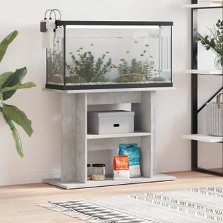 Vidaxl Support pour aquarium gris béton 80x35x60 cm bois dingénierie 833579