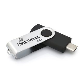 Clé USB - MediaRange - MR1952 - Type-C 3.2 Gen 1 - 32 Go - Argenté/Noir