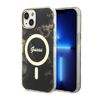 Guess Golden Marble MagSafe - Coque pour iPhone 14 (Noir) - 3666339115753