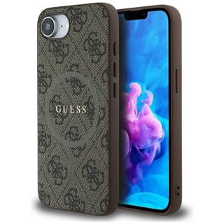 Coque Guess 4G Ring Classic Logo MagSafe pour iPhone 16e - Brown