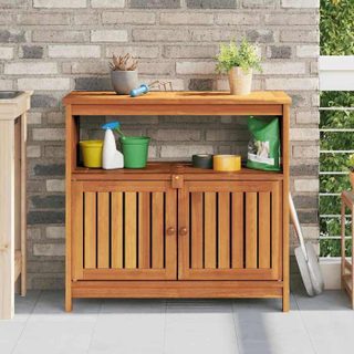 vidaXL Table console de jardin 80x35x75 cm bois massif dacacia 319696