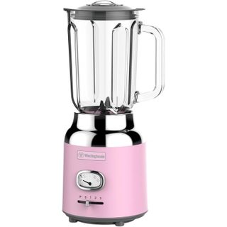 Westinghouse Retro Blender Sur Socle 1.5 L Mixeur à Smoothies et Broyeur à Glace 4 Vitesses Bol en Verre 600 W Sans BPA Rose