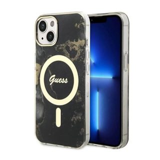 Guess Golden Marble MagSafe - Coque pour iPhone 14 Plus (Noir) - 3666339115760
