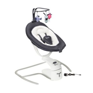 Babymoov Balancelle Bébé Electrique Swoon Motion Assise à 360° - 5 vitesses - Réducteur & Arche inclus - 8 Berçeuses Zinc