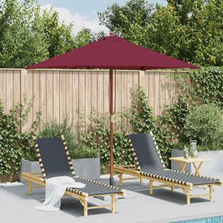 Vidaxl Parasol Bois Rouge Bordeaux 150x200 cm