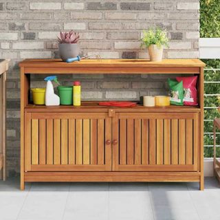 vidaXL Table console de jardin 110x35x75 cm bois massif dacacia 319697