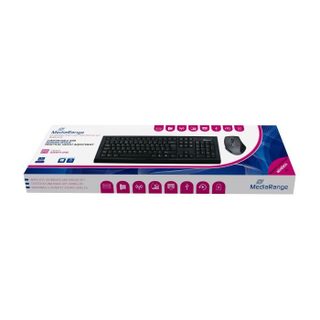 Clavier sans fil - MediaRange - MROS104-FR - Mécanique - AZERTY - Souris incluse