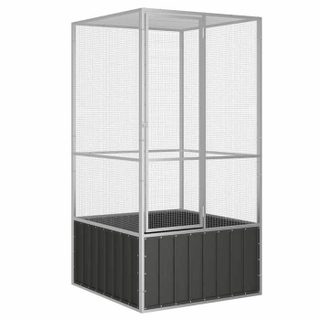 Vidaxl Cage à oiseaux - Anthracite - 111x107x211 5 cm - Acier galvanisé - Extérieur - Grande taille