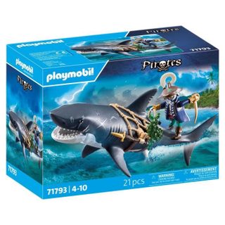 PLAYMOBIL 71793 Pirate et requin avec mâchoire articulée Les pirates 21 pièces Dès 4 ans