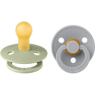 Sucette bébé - BIBS - Colour - Embout rond - Pack de 2 - Caoutchouc naturel - Taille 1 Sage Cloud