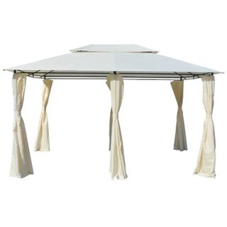 vidaXL Tonnelle avec Rideaux Tente de Réception de Terrasse Pavillon de Patio Chapiteau de Jardin Tente de Mariage Fête 43216