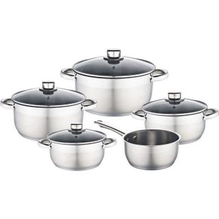 Batterie de cuisine - BAUMALU - 341979 - Inox - 9 pièces - Tous feux dont induction