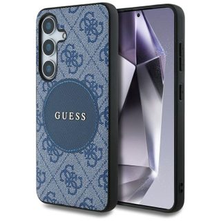 Coque Guess 4G Circle Classic Logo MagSafe pour Samsung Galaxy S25 Plus - Blue