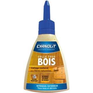 Colle à bois - Cyanolit - Colle tous bois 125 g - Vynilique renforcée - Intérieur et extérieur - Multi-supports