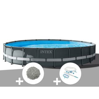 Kit piscine tubulaire Intex Ultra XTR Frame ronde 610 x 122 m + 20 kg de zéolite + Kit dentretien