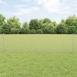 vidaXL Clôture avec poteau Argenté 3336319