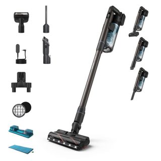 Aspirateur balai sans fil noir - Philips - Autonomie 80 min - Temps de charge 6 5 h - Batterie Li-Ion - Nettoyage à sec