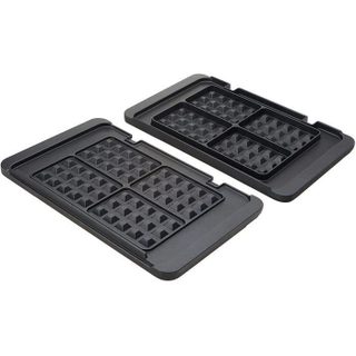 Plaques à gaufres - DELONGHI - Lot de 2 - Compatibles CGH1000 CGH1012 CGH1020C GH1020.D CGH1030.D - Noir