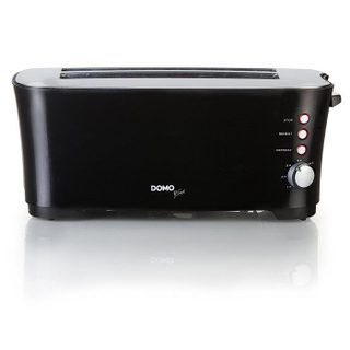 Grille-pain DOMO - 2 emplacements - Noir - 1350W - Fonction dégivrage - 7 niveaux de dorage