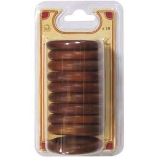 Mobois Anneau de rideau pour tringle D: 28 mm x10 - D: 56 mm - merisier
