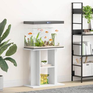 Vidaxl Support pour aquarium Blanc 60x30x60 cm Bois d’ingénierie Meuble pour aquarium avec rangement 833567
