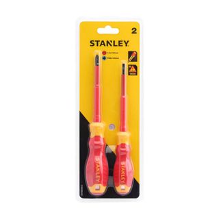 Ensemble tournevis isolés - STANLEY - STHT60030-0 - PZ2 100mm & SL4 0 100mm - Poignées TriMaterial - Isolation VDE