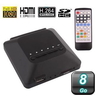 Passerelle Multimédia 8 Go Full HD 1080P HDMI Av Composite USB Lecteur Cartes Sd Plastique YONIS