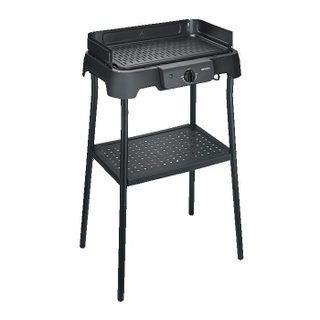 Barbecue électrique sur pieds - SEVERIN - PG8596 - 2000W - Surface de cuisson 39x23cm - Thermostat pare-vent bac à eau - Noir