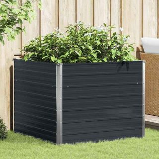 vidaXL Jardinière surélevée Anthracite 100x100x77 cm Acier galvanisé 45725