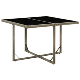 Vidaxl Table de jardin 109x107 cm Résine tressée et verre