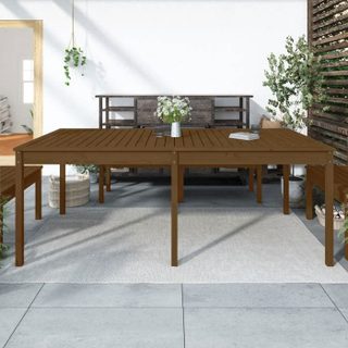 Vidaxl Table de jardin - Marron miel - 203,5x100x76 cm