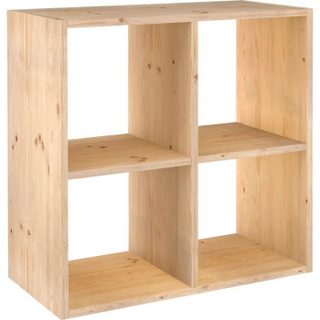 Astigarraga Kit Line Cube de rangement 4 cases pin masif - 70.8 x 70.8 x 33 cm - bois brut