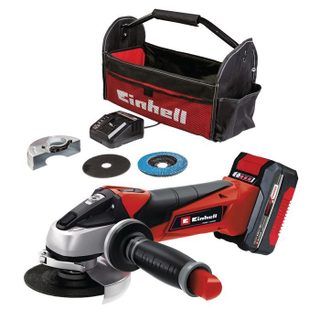 Einhell Meuleuse dangle 115mm sans fil TE-AG 18/115 Li Kit - PXC (18V) Livré avec Batterie 4 0Ah et Chargeur
